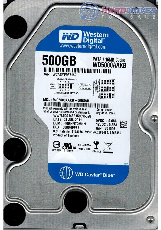 WD5000AAKB-00H8A0