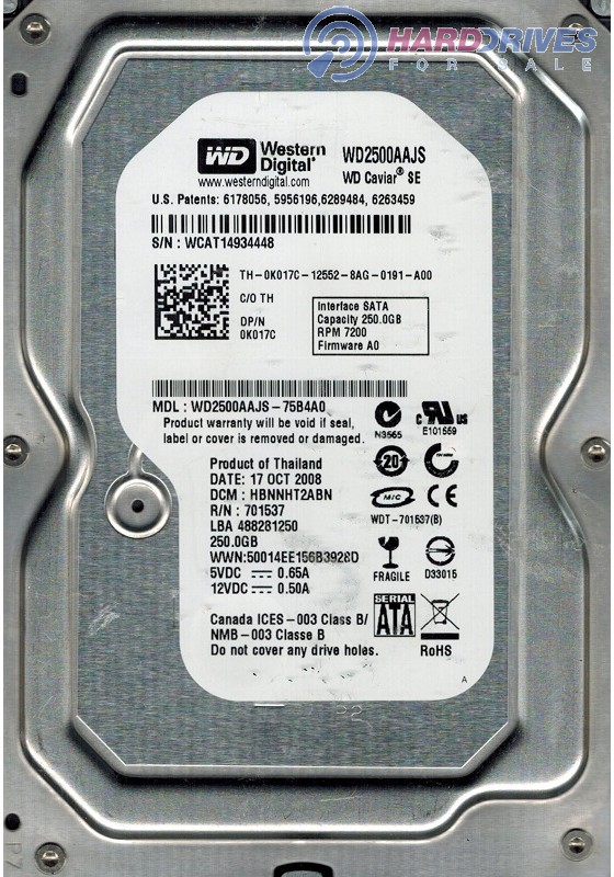 WD2500AAJS-75B4A0