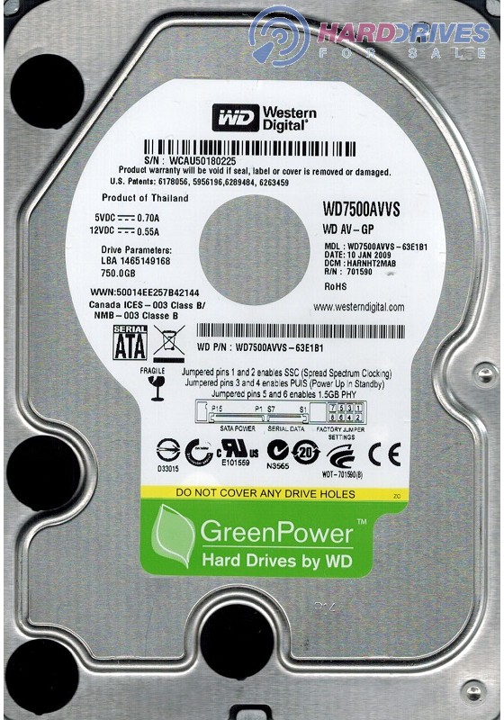 WD7500AVVS-63E1B1