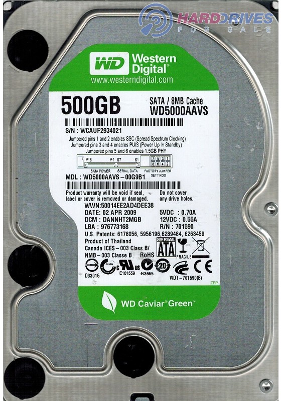 WD5000AAVS-00G9B1