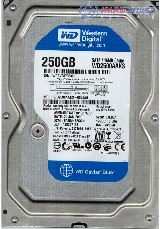 WD2500AAKS-00L9A0