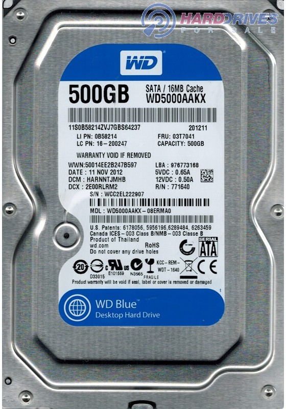 WD5000AAKX-08ERMA0