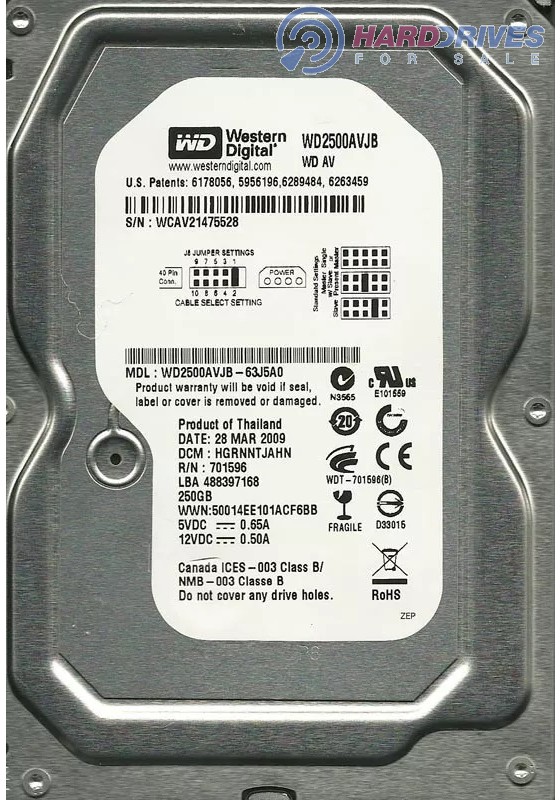 WD2500AVJB-63J5A0