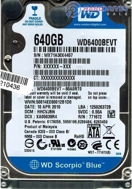 WD6400BEVT-80A0RT0