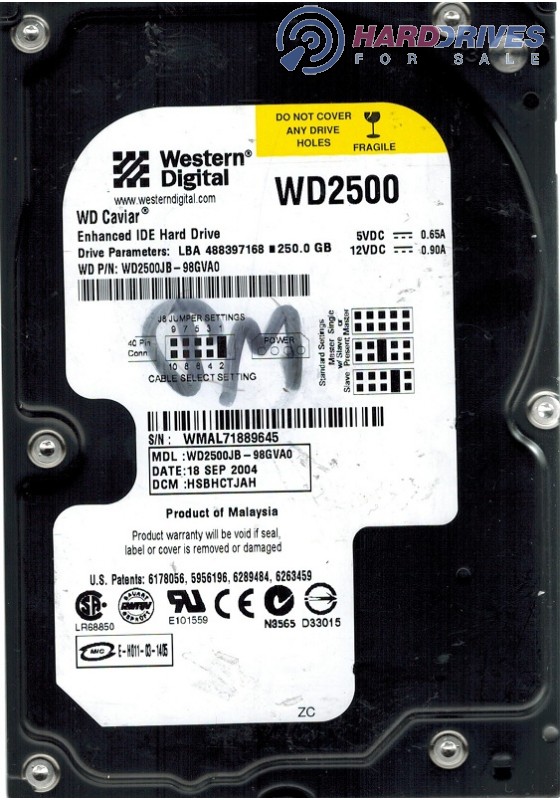 WD2500JB-98GVA0