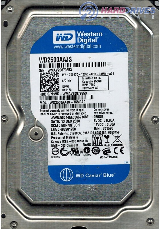 WD2500AAJS-75M0A0