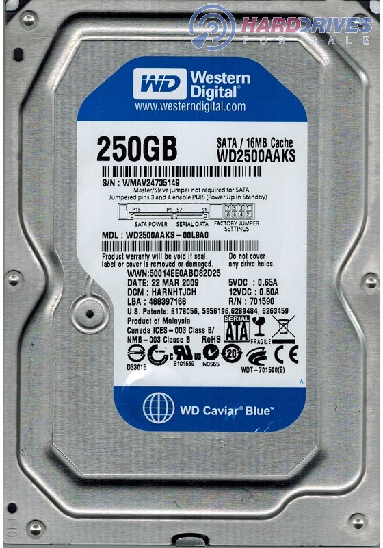 WD2500AAKS-00L9A0