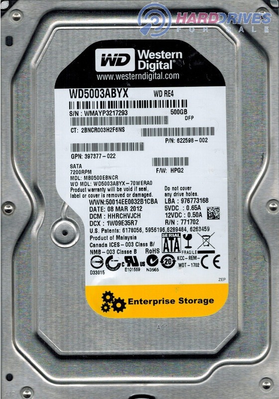 WD5003ABYX-70WERA0