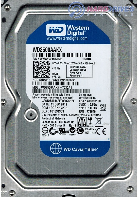 WD2500AAKX-753CA1