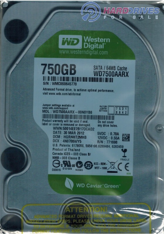 WD7500AARX-00N0YB0