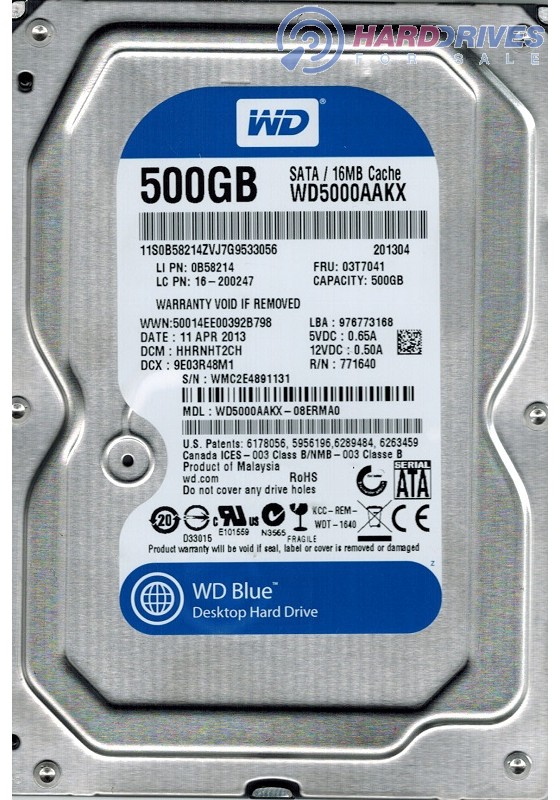 WD5000AAKX-08ERMA0