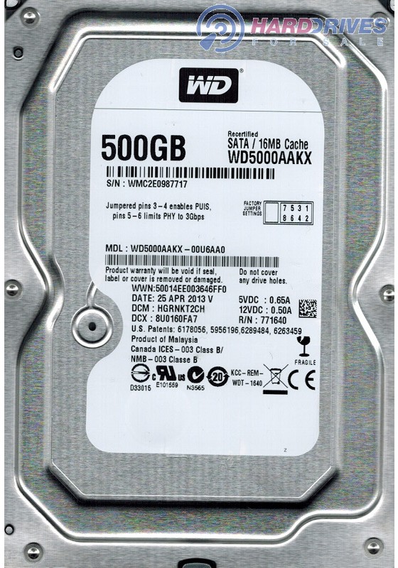WD5000AAKX-00U6AA0