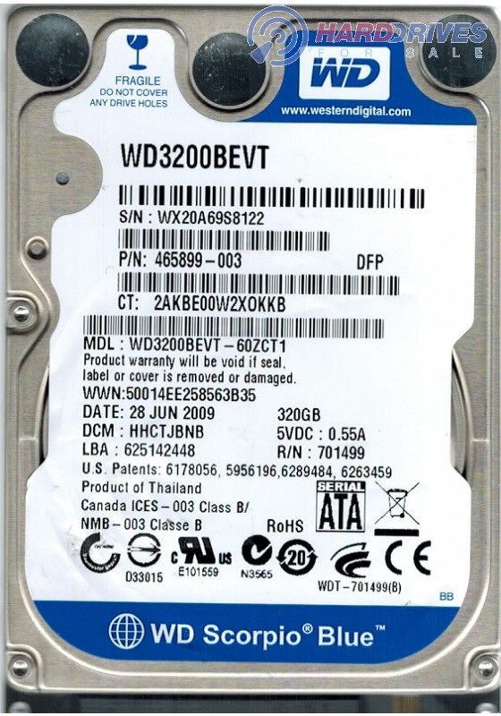 WD3200BEVT-60ZCT1
