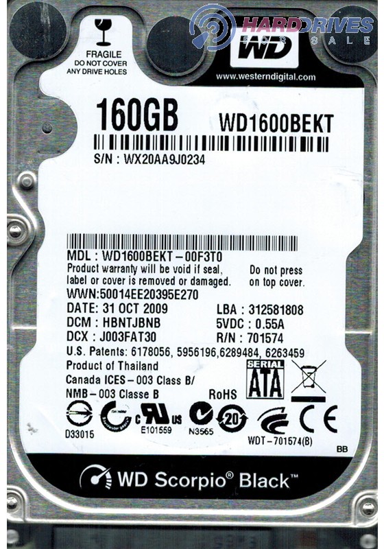 WD1600BEVT-00F3T0