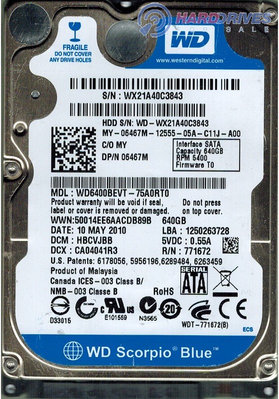 WD6400BEVT-75A0RT0