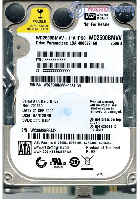 WD2500BMVV-11A1PS0