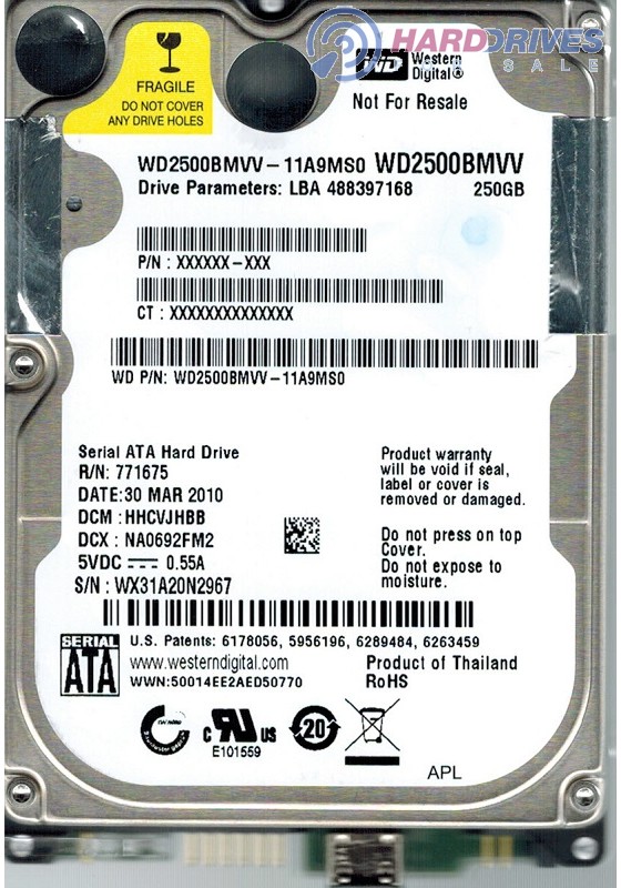 WD2500BMVV-11A9MS0