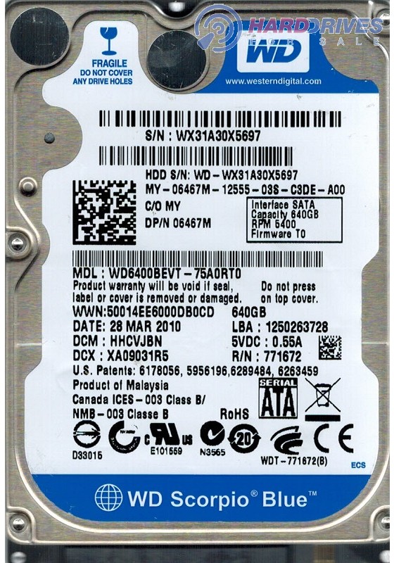 WD6400BEVT-75A0RT0