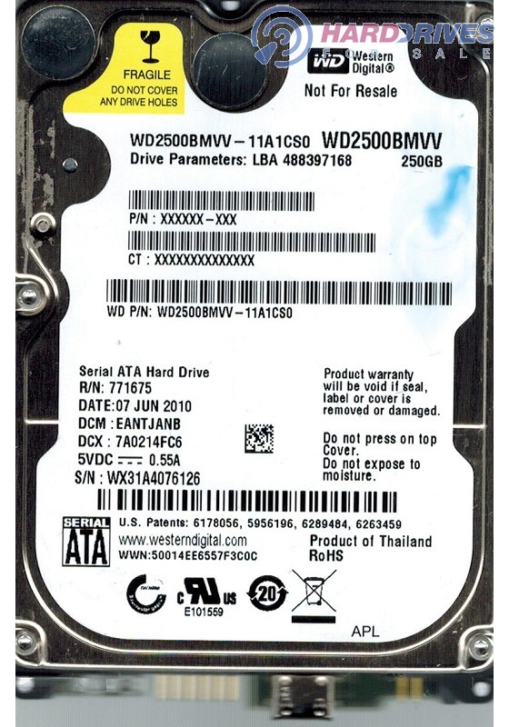 WD2500BMVV-11A1CS0