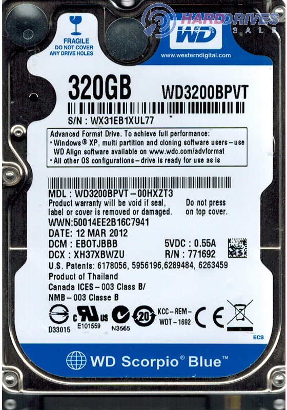 WD3200BPVT-00HXZT3