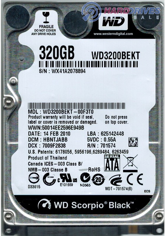  WD3200BEKT-00F3T0