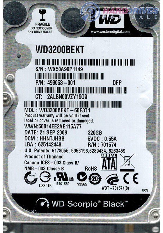 WD3200BEKT-60F3T1