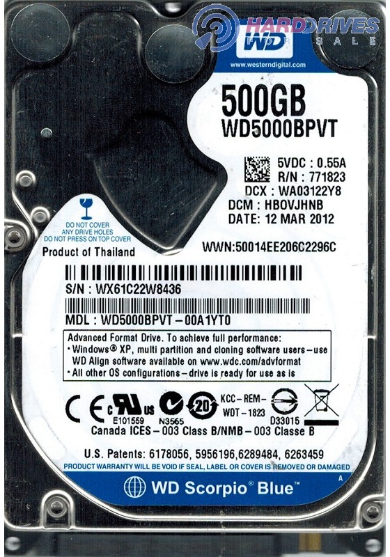 WD5000BPVT-00A1YT0