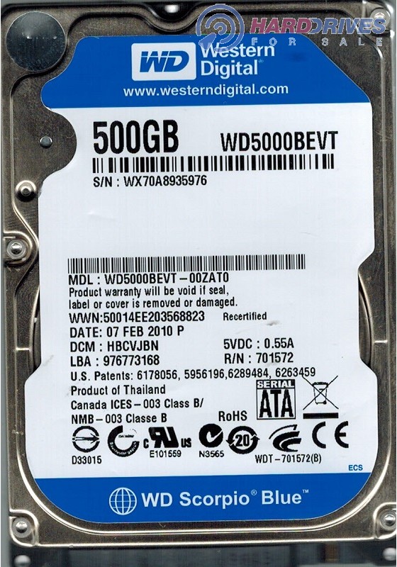 WD5000BEVT-00ZAT0