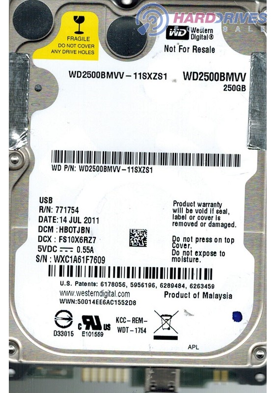 WD2500BMVV-11SXZS1