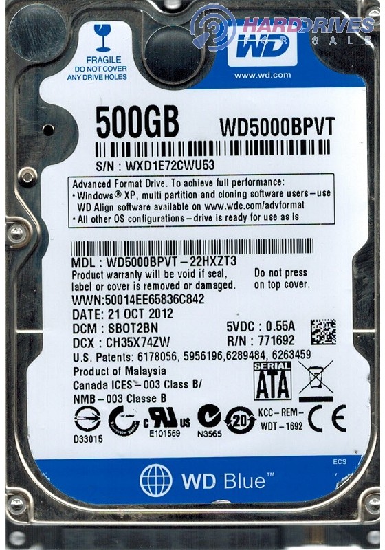 WD5000BPVT-22HXZT3