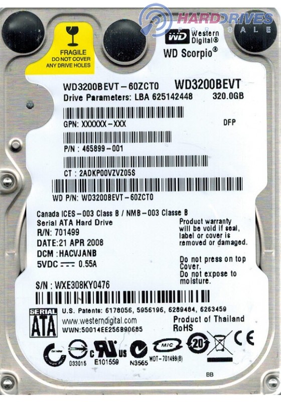 WD3200BEVT-60ZCT0