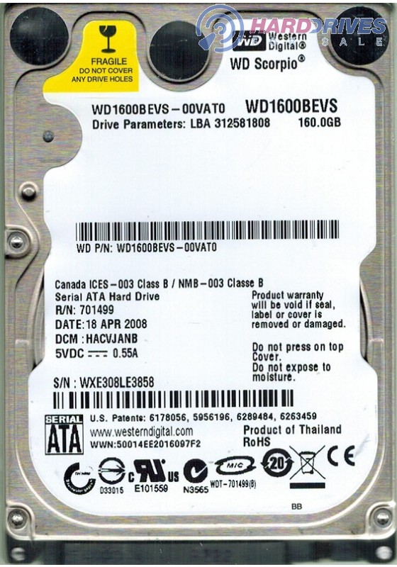 WD1600BEVS-00VAT0