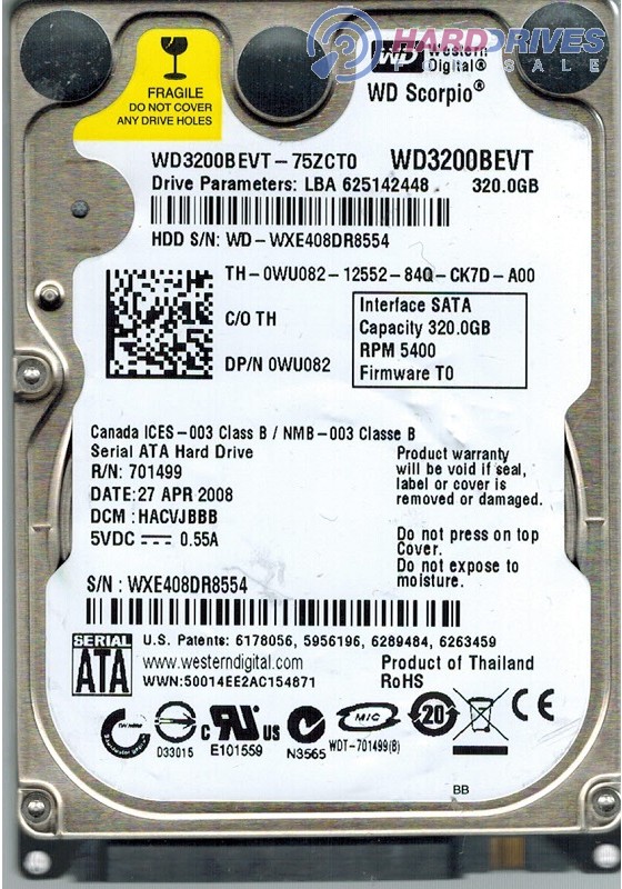 WD3200BEVT-75ZCT0