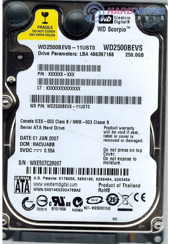 WD2500BEVS-11UST0