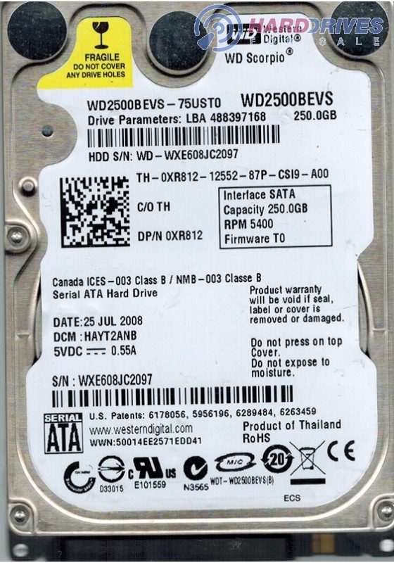 WD2500BEVS-75UST0