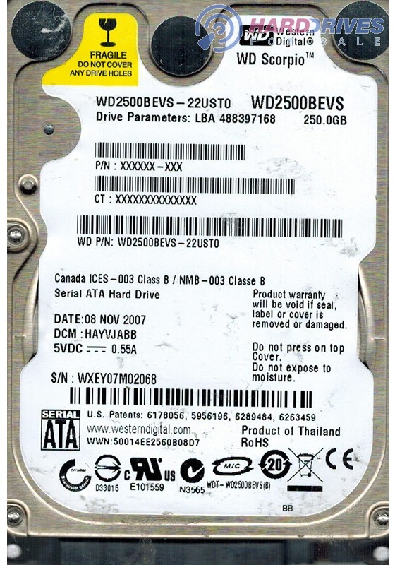 WD2500BEVS-22UST0