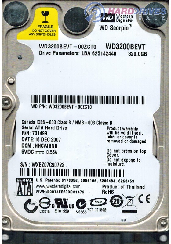 WD3200BEVT-00ZCT0