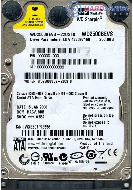 WD2500BEVS-22UST0