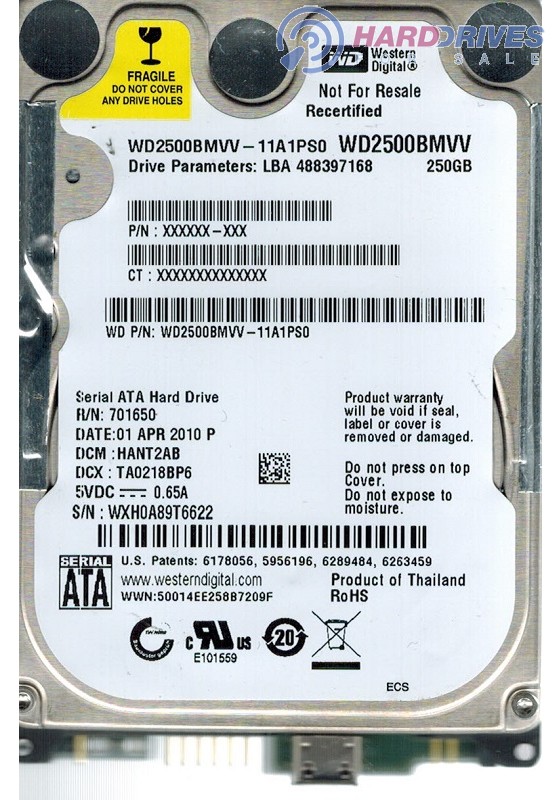WD2500BMVV-11A1PS0