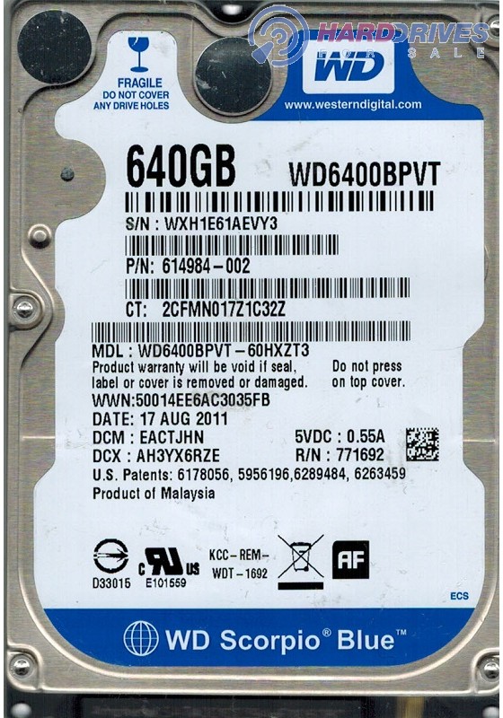 WD6400BPVT-60HXZT3