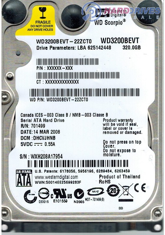 WD3200BEVT-22ZCT0