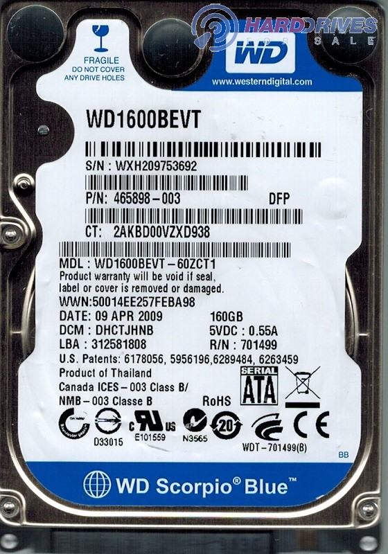 WD1600BEVT-60ZCT1