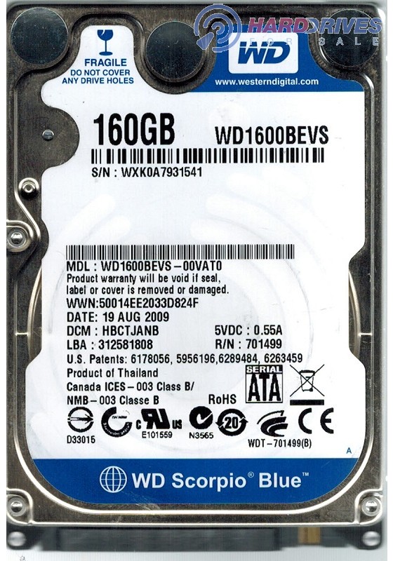 WD1600BEVS-00VAT0