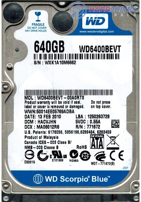 WD6400BEVT-00A0RT0