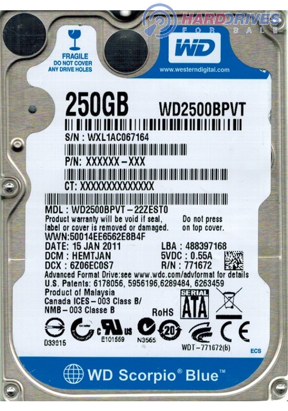 WD2500BPVT-22ZEST0