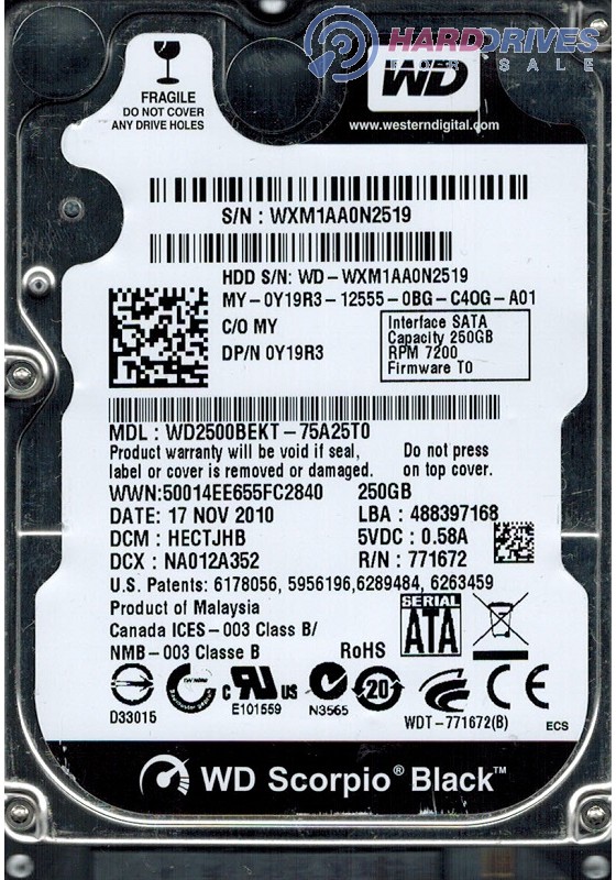 WD2500BEKT-75A25T0