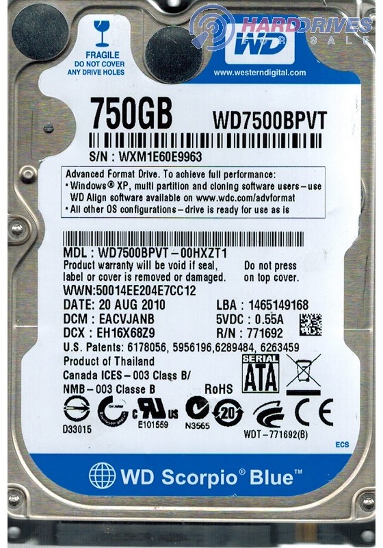 WD7500BPVT-00HXZT1