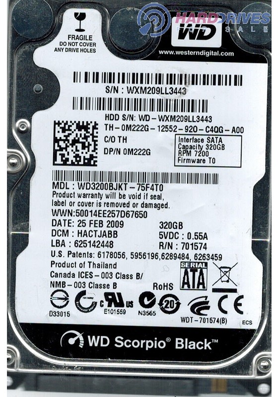 WD3200BJKT-75F4T0