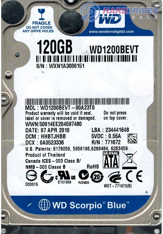 WD1200BEVT-00A23T0