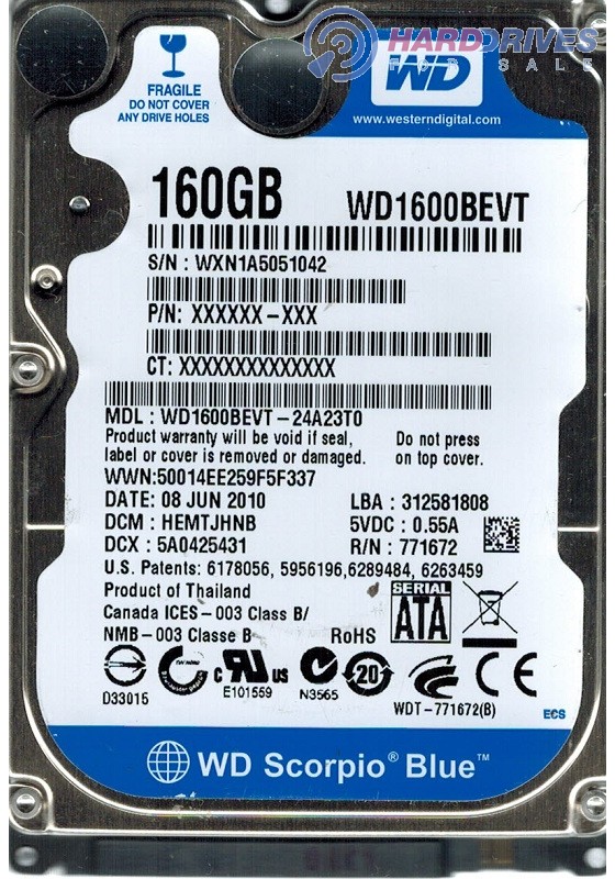 WD1600BEVT-24A23T0